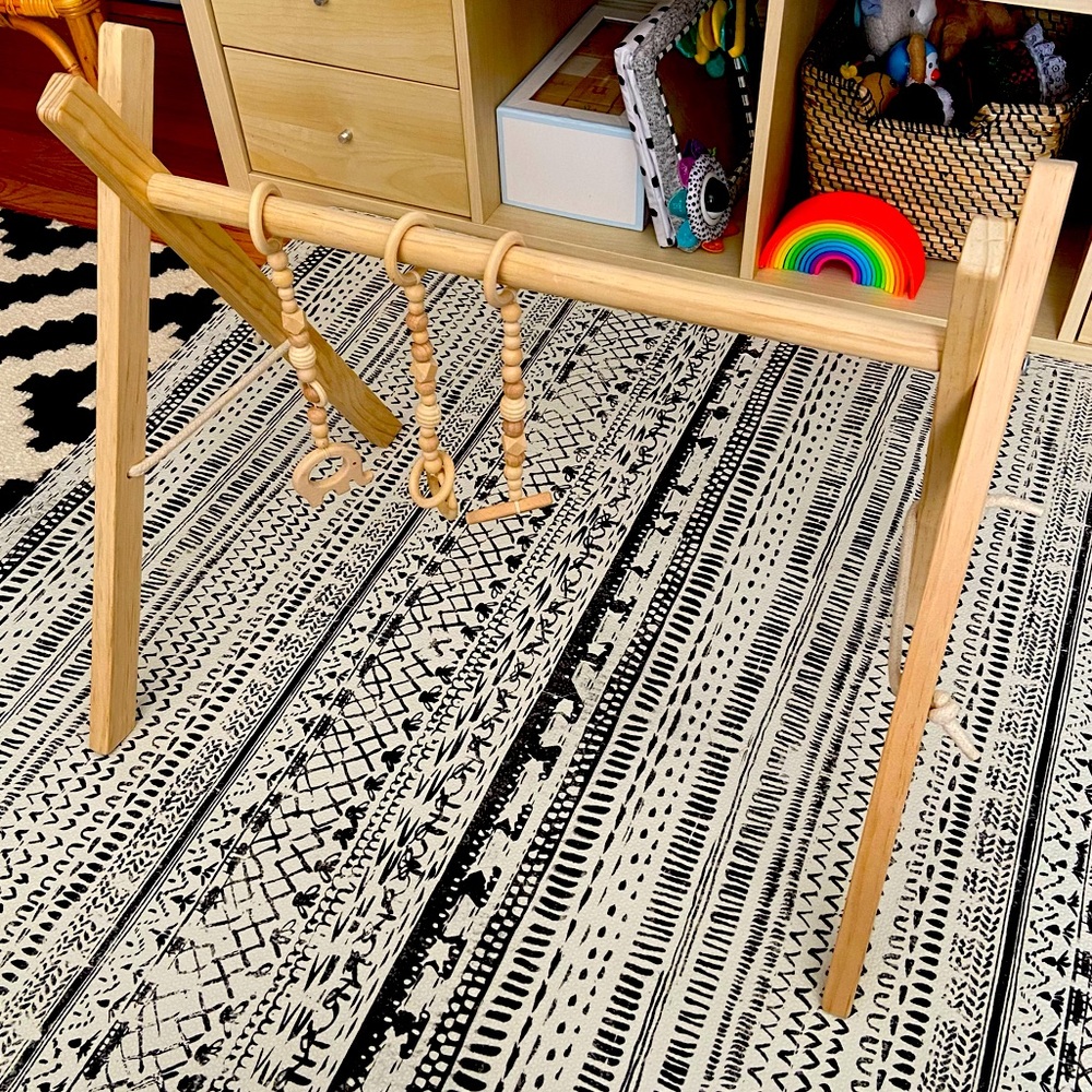 PoppyseedPlay Baby Play Gym w/ Wooden Toys